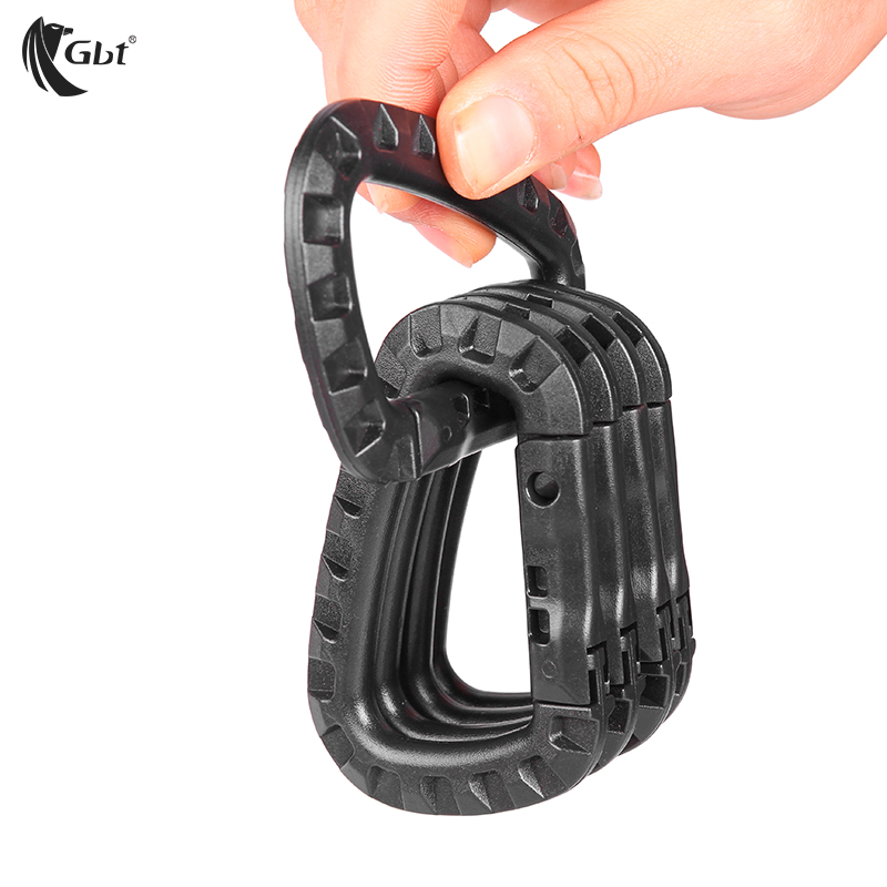 Hard Polymer Lightweight Key Chain and Backpack Clip D-Ring Locking Carabiner 