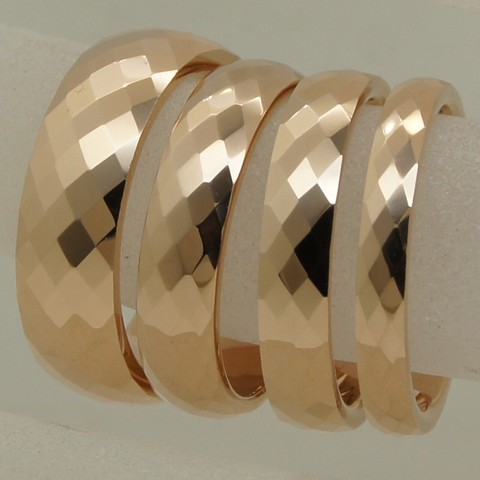 6mm width rare women/girl rose gold plating multi facet tungsten ring size 5-ring size 9 ► Photo 1/6