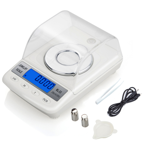100g/50g 0.001g LCD Digital Jewelry Scales Precision Diamond Laboratory Weight Balance Medicinal Electronic Scale with USB cable ► Photo 1/6