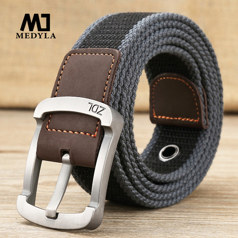 MEDYLA Canvas Belt Outdoor Tactical Belt Unisex High Quality Canvas Belts for Jeans Male Luxury Casual Straps Ceintures ► Photo 1/6