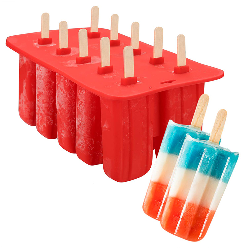 Silicone Popsicle Mold DIY Pop Maker Lolly Tray Frozen Ice Cream Mould+25 sticks 