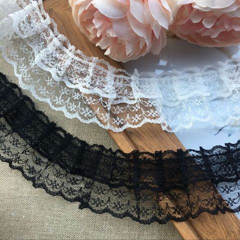 4.8CM Wide Hot Modern Embroidery flower lace fabric trim ribbon DIY sewing applique collar Ruffle craft wedding guipure decor ► Photo 1/6