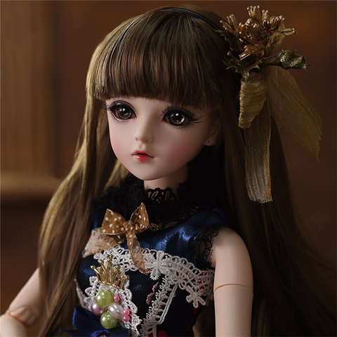 BJD Doll 1/3 Brown Eyes With BJD Clothes Wigs Shoes Makeup 100% Handmade Beauty Toys Silicone Reborn Doll Toy For Children ► Photo 1/6