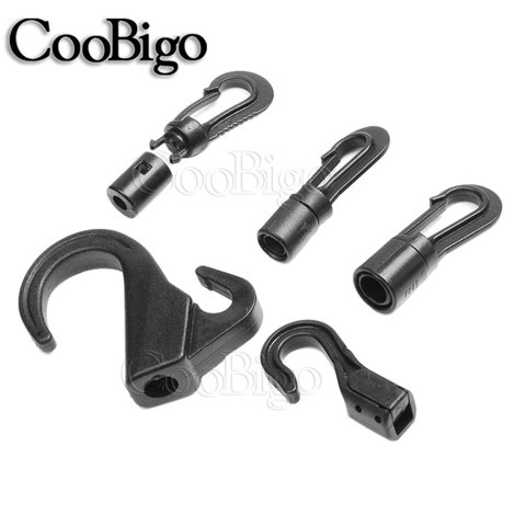 6pcs Snap Hook Cord Ends Lock Buckle Bungee Shock Tie Plastic For Outdoor Camp Clothesline Elastic Rope Hook Accessories ► Photo 1/6