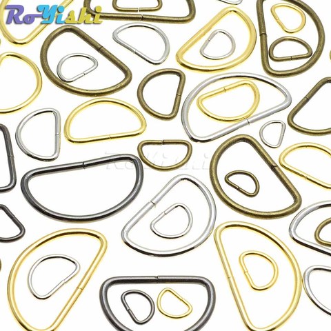 10pcs/pack Non-Welded Nickel Plated D Ring Semi Ring Ribbon Clasp Knapsack Belt Buckle ► Photo 1/6