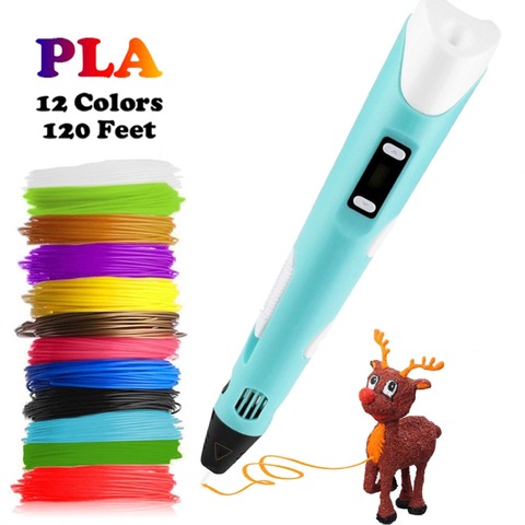Dikale 3D Pen LED Screen DIY 3D Printing Pen PLA Filament Creative Toy Gift For Kids Adult Drawing 3D Printer Pen Drawing Stift ► Photo 1/6