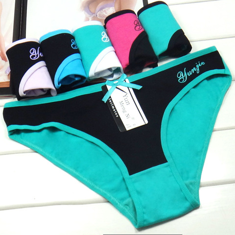 Free shipping 5pcs/lot Women's panties Girl Briefs fashion cotton Women's cotton underwear women's briefs 89038 ► Photo 1/6