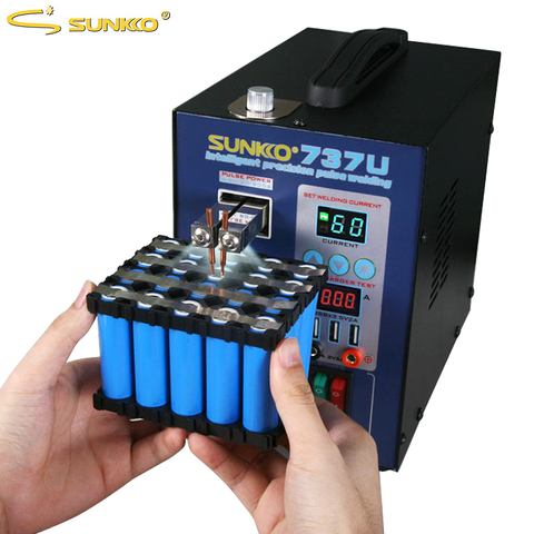 SUNKKO 737U Spot Welding Machine 2.8kw Double Pulse Battery Spot Welder Lithium Testing USB Charging for 18650 Battery Pack Weld ► Photo 1/6