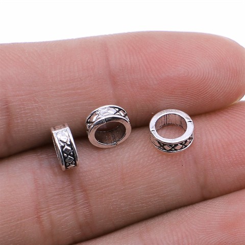 WYSIWYG 20pcs Spacer Beads Antique Silver Color Tone 7mm Metal Alloy Charms Jewelry Findings Accessories ► Photo 1/2