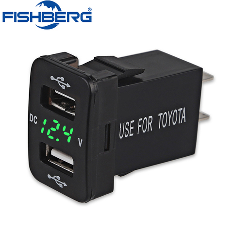 FISHBERG 1PCS 4.2A for Toyota Dual USB Car Charger Power Adapter Socket TOYOTA 12V 24V Car Phone Charger ► Photo 1/6