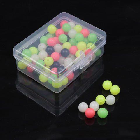 100pcs/lot Luminous Beads Space Beans 6mm 8mm Round Carp Float Balls Stopper sea Fishing Tackle with box ► Photo 1/5