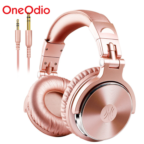 OneOdio Professional Studio DJ Wired Headphones With Microphone Over Ear HiFi Monitors Music Headset Earphone For Phone PC Pink ► Photo 1/6