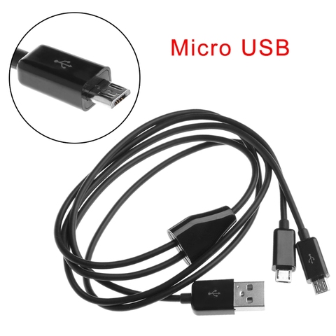Portable USB 2.0 Type A Male To Dual Micro USB Male Splitter Y Charging Data Cable hot ► Photo 1/6