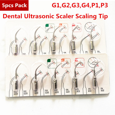 5pcs G1,G2,G3,G4,P1,P3 P4 Dental Scaler Tips Fit EMS Woodpecker Ultrasonic Scaler Handpiece Dental Ultrasonic Scaler Scaling Tip ► Photo 1/3