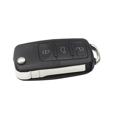 HAUSNN Auto 3 Button Folding Car Remote Flip Key Shell Case Fob For VW Passat Touran Bora Polo Golf Ibiza Leon Octavia Fabia ► Photo 1/5