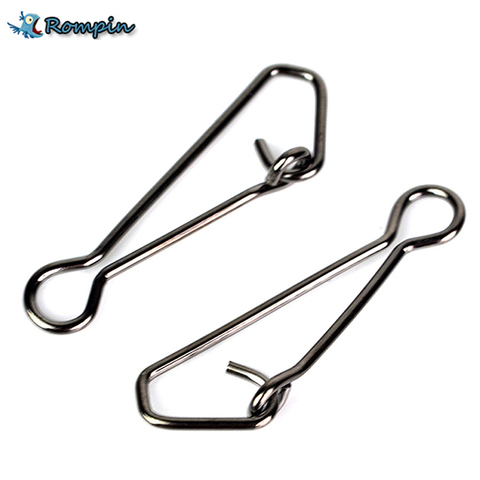 Rompin 50pcs Stainless Steel Fishing swivels Hooked Snaps 0#-6# 12mm-34mm Tested 11-57kg Swivel Rolling Snap ► Photo 1/1