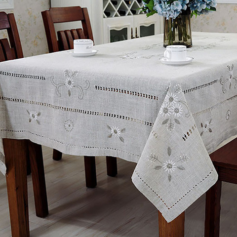 Linen Table Cloth Woven Printed Pastoral Embroidery Handmade Christmas Tablecloth Mantel Para Mesa Nappe Toalha De Mesa ► Photo 1/6
