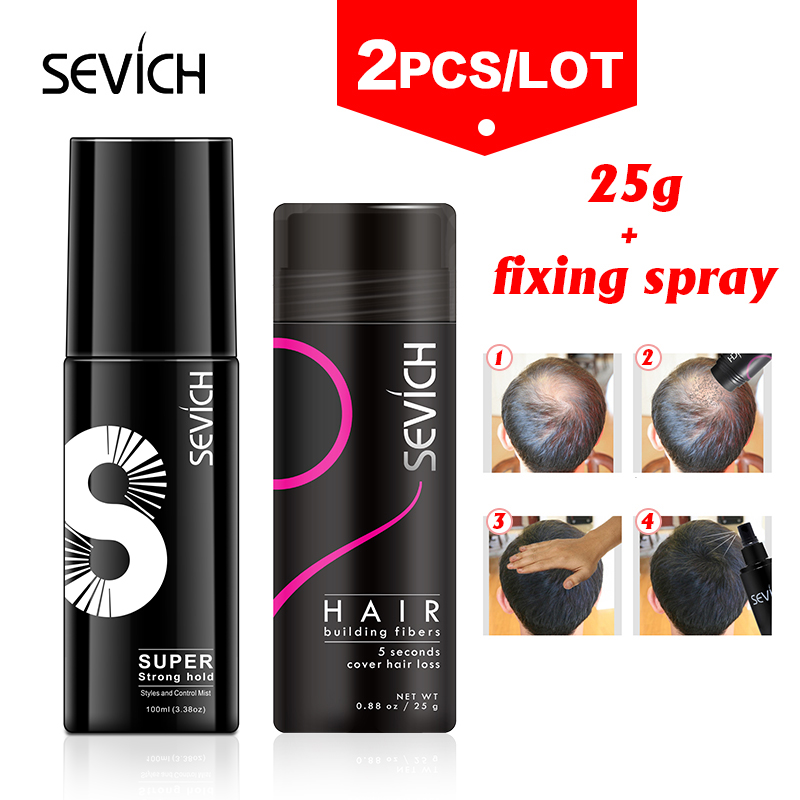Sevich 25g gel hair building fibers powder + hair spray 100ml hair loss  growth concealer treatment keratin - Price history & Review | AliExpress  Seller - sevich Official Store 