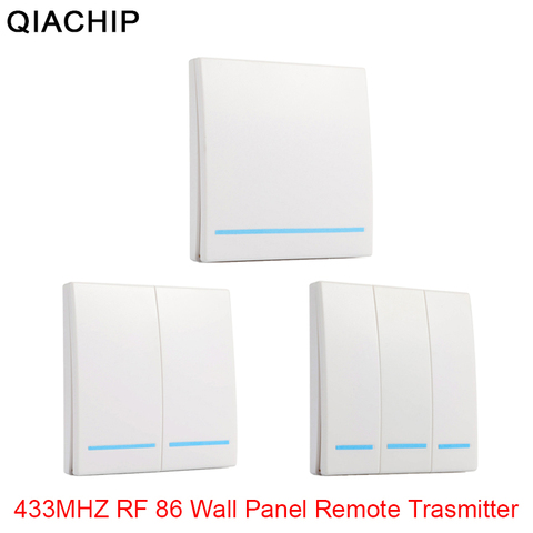 QIACHIP 433MHz Universal Wireless Remote Control 86 Wall Panel RF Transmitter Receiver 1 2 3 Button For Home Room Light Switch ► Photo 1/6
