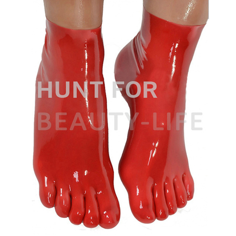 hot Rubber Socks with five Toes natural latex hosen sexy seamless sox Unisex ► Photo 1/6