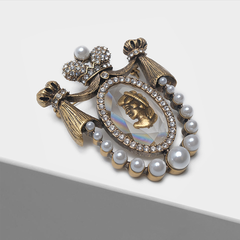 Amorita boutique Lady head design pins court vintage brooch ► Photo 1/6