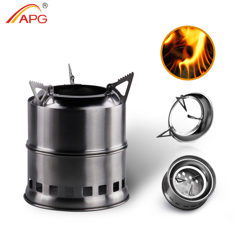 APG Outdoor wood gas wood-burning stove portable folding firewood stove camping gasification furnace ► Photo 1/6