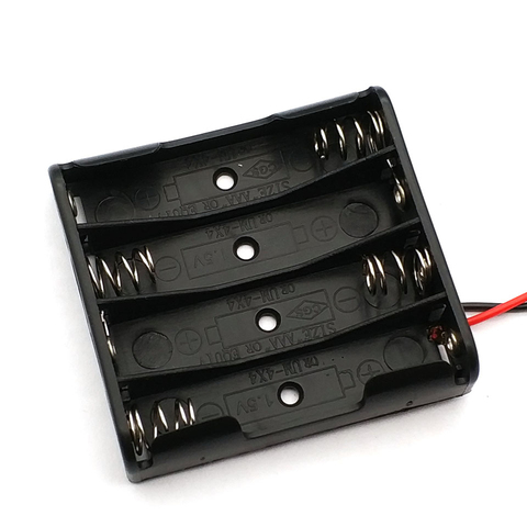 1 Pcs Battery box Case Plastic Box Holder with 6'' Cable Lead for 4 x AAA Batteries for Soldering Connecting Black ► Photo 1/4