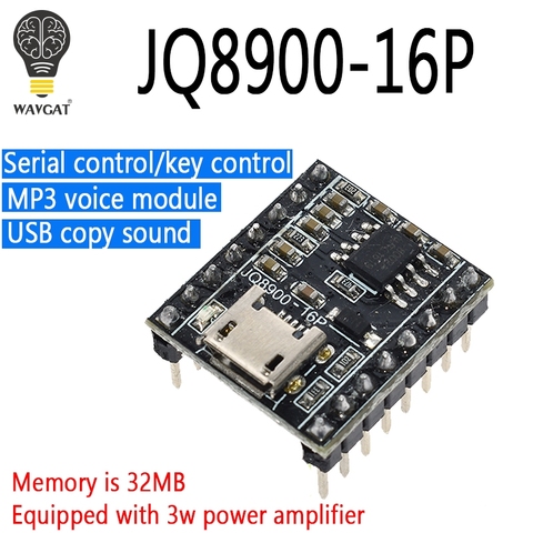 Speech Recognition Module JQ8900 can customize music intelligent speech broadcast USB recording serial MP3 recognition module ► Photo 1/6