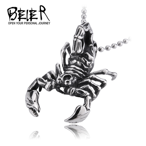 BEIER 316L Stainless Steel 3D Animal Scorpion Pendant Necklace fashion jewelry For Man free shipping BP8-134 ► Photo 1/6
