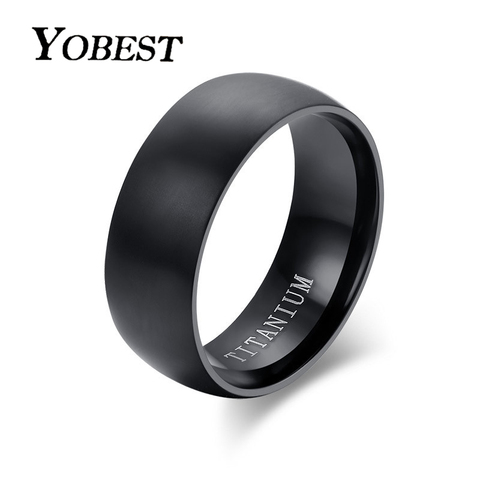 YOBEST Fashion Men's Black Titanium Ring Matte Finished Classic Engagement Anel Jewelry For Male Wedding Bands ► Photo 1/6