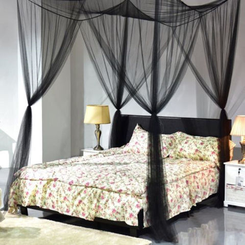 Four Doors Princess Mosquito Net, King Size Canopy Bed With Curtains