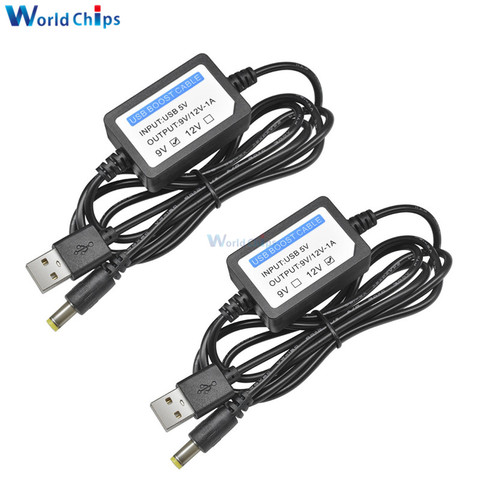 USB Charge Power Boost Cable DC 5V to DC 9V/12V 1A 2.1x5.5mm Step UP Module USB Converter Adapter Cable with Boost Component ► Photo 1/6