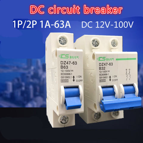 DC Circuit Breaker 24v 60v 72v 96v 1p Direct Air Open 12v 100V Atmosphere Switch Defence Tripping Operation ► Photo 1/4