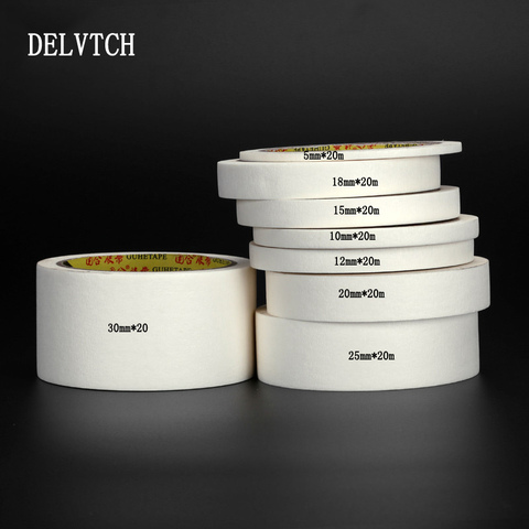 DELVTCH White High Temperature Single Sided Can Tear Can Write Adhesive Masking Tape Office Car Auto Body Paint Tape ► Photo 1/6