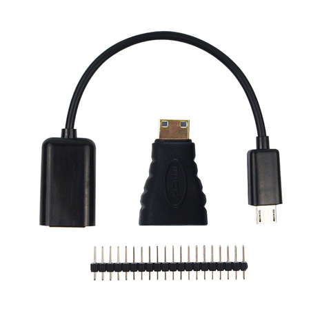 3 in 1 Raspberry Pi Zero Adapter Kit Mini HDMI to HDMI Adapter + Micro USB to USB Cable+ GPIO Header for Raspberry Pi Zero W 1.3 ► Photo 1/6
