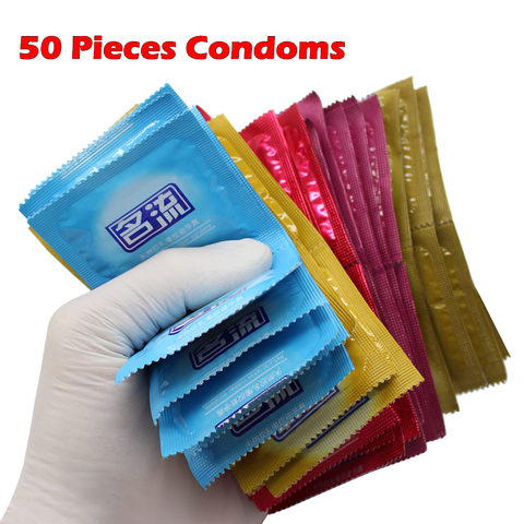 Good Quality 50 Pieces Natural Latex Bulk Condoms For Couples,Adult Sex Product, Better Sex Toys Safer Contraception ► Photo 1/6