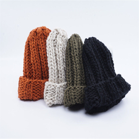 New Arrival Stylish Autumn Winter Warm Women Braided Crochet Wool Knitted Beanie Beret Ski Ball Cap Baggy Solid Hat Skullies ► Photo 1/6