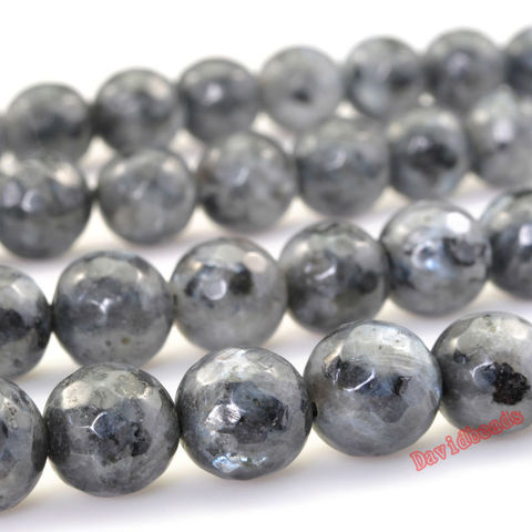 Factory price Faceted Black Labradorite Beads 15