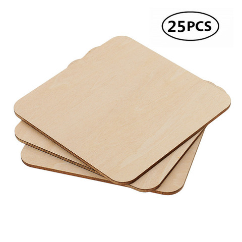 25pcs 50mm 1.96inch Wood Craft Unfinished Blank Coasters 5 X 5CM for Craft Projects ► Photo 1/6