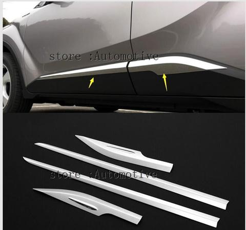 For Toyota CHR C-HR 2016 2017 2022 ABS Chrome Side Door Body Molding Cover Trim Side Door Protective Trim Accessories Parts 4pcs ► Photo 1/1