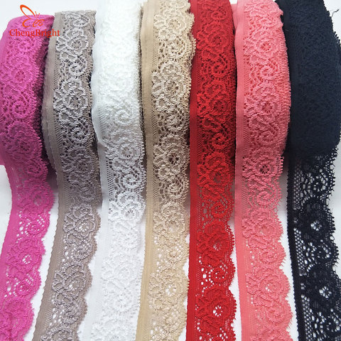 ChengBright 10 Yards High Quality Stretch Elastic Lace Ribbon Lace Trim Fabric Embroidered Lace Trimmings for Sewing Lace Fabric ► Photo 1/6