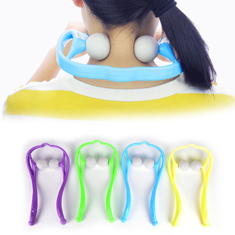 roller ball self-massage tool for neck