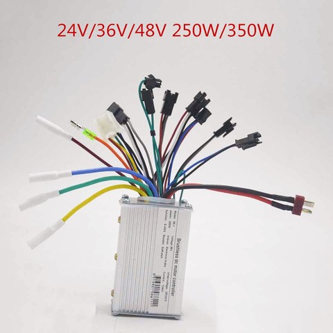 24V 36V 48V 250W 350W Brushless Controller for Electric Bike Scooter Speed BLDC Motor With Hall Reverse E-ABS brake ► Photo 1/3