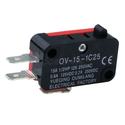 1 V-15-1C25 15A 250V/125V AC  SPDT Momentary Snap Action Micro Limit Button Switch ► Photo 1/3