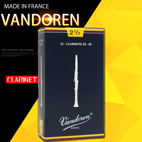 Original France Vandoren Traditional Bb Clarinet blue box Reeds / Reed for Clarinet Strength 2.0# 2.5 # 3.0# 3.5# Box of 10 ► Photo 1/5