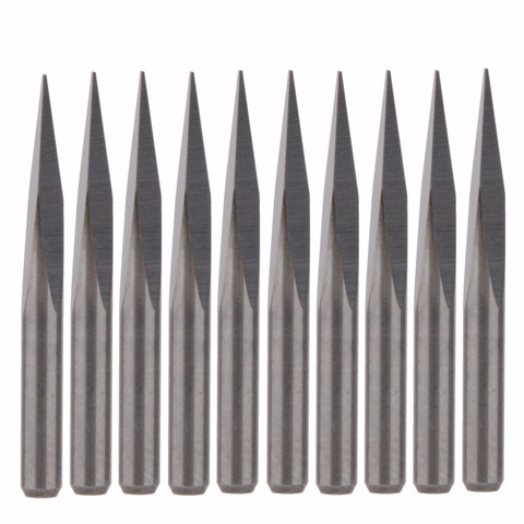 10Pcs 15 Degree 0.3mm Carbide Steel CNC Router Tool Pyramid Engraving Bits Jade Copper ► Photo 1/2
