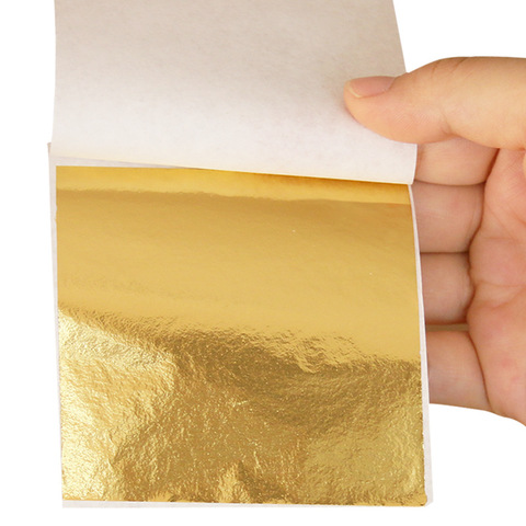 100Pcs Imitation Gold Silver Foil Paper Leaf Sheet Gilding Art