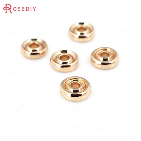 20PCS 6MM 8MM 12MM 24K Champagne Gold Color Plated Brass Tires Spacer Beads Bracelet Beads High Quality Jewelry Accessories ► Photo 1/6