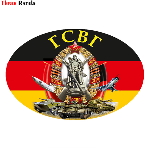 Three Ratels LCS488# 15x10cm group of Soviet troops in Germany car stickers funny   styling removable decal ► Photo 1/5