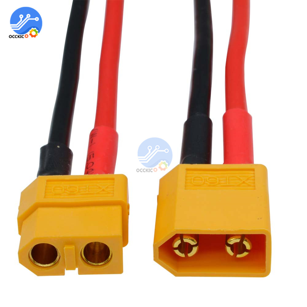 1PCS XT60 Connector Male W/Housing 10CM Silicon Wire 14AWG 